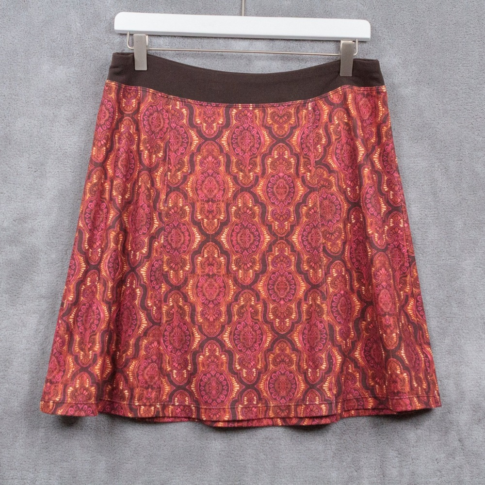 PRANA Kate Mayan Geo Print A-Line‎ Skater Mini Skirt Outdoor Gorpcore Sz S